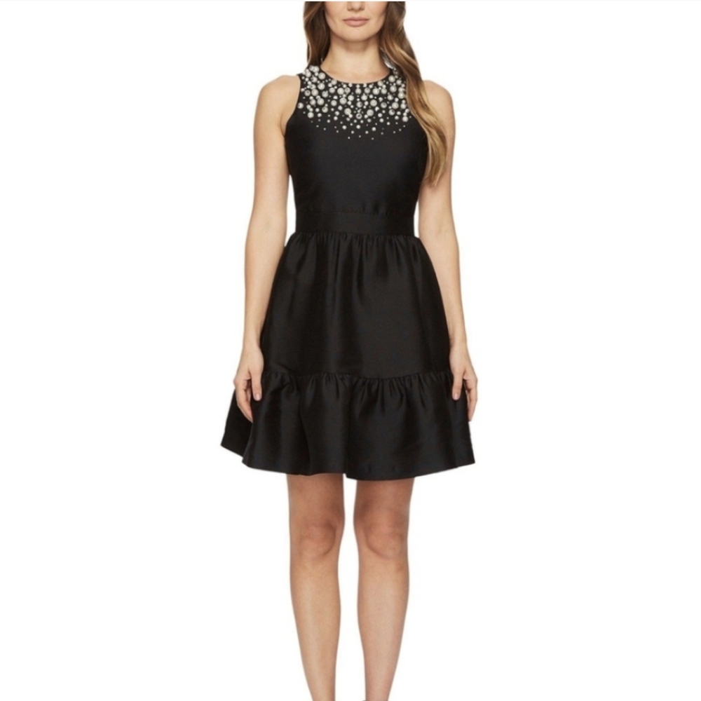 Kate Spade Pearl Embellished Black Dress NWT